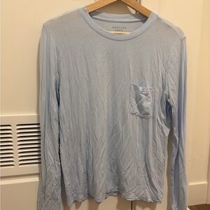 American Eagle Outfitters Sky Blue Long Sleeve Tee